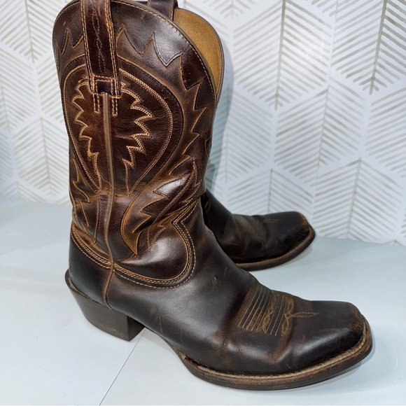 Ariat Brown Leather Legend Phoenix Square Toe Cowboy Western Boots Sz 11.5 D - Picture 3 of 8